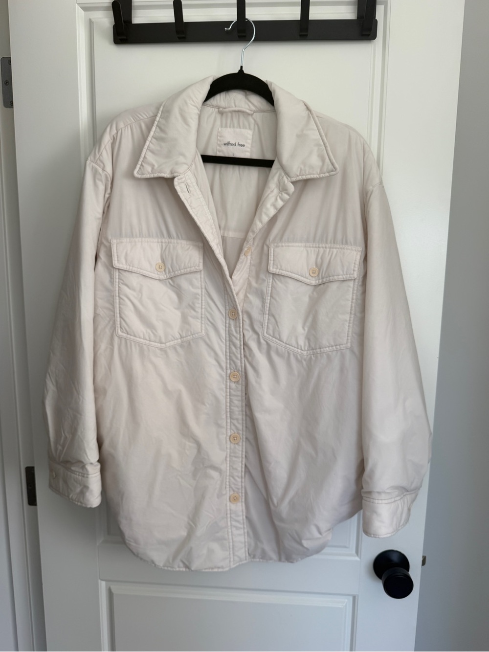Wilfred Ganna Light Cream Utility Shirt Jacket | Pimaloft